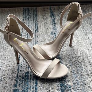 Lulu's Elegant Cream Ankle Strap Heels